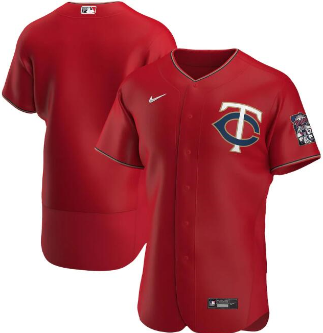 Men's Minnesota Twins Blank Red Flex Base Stitched MLB Jersey